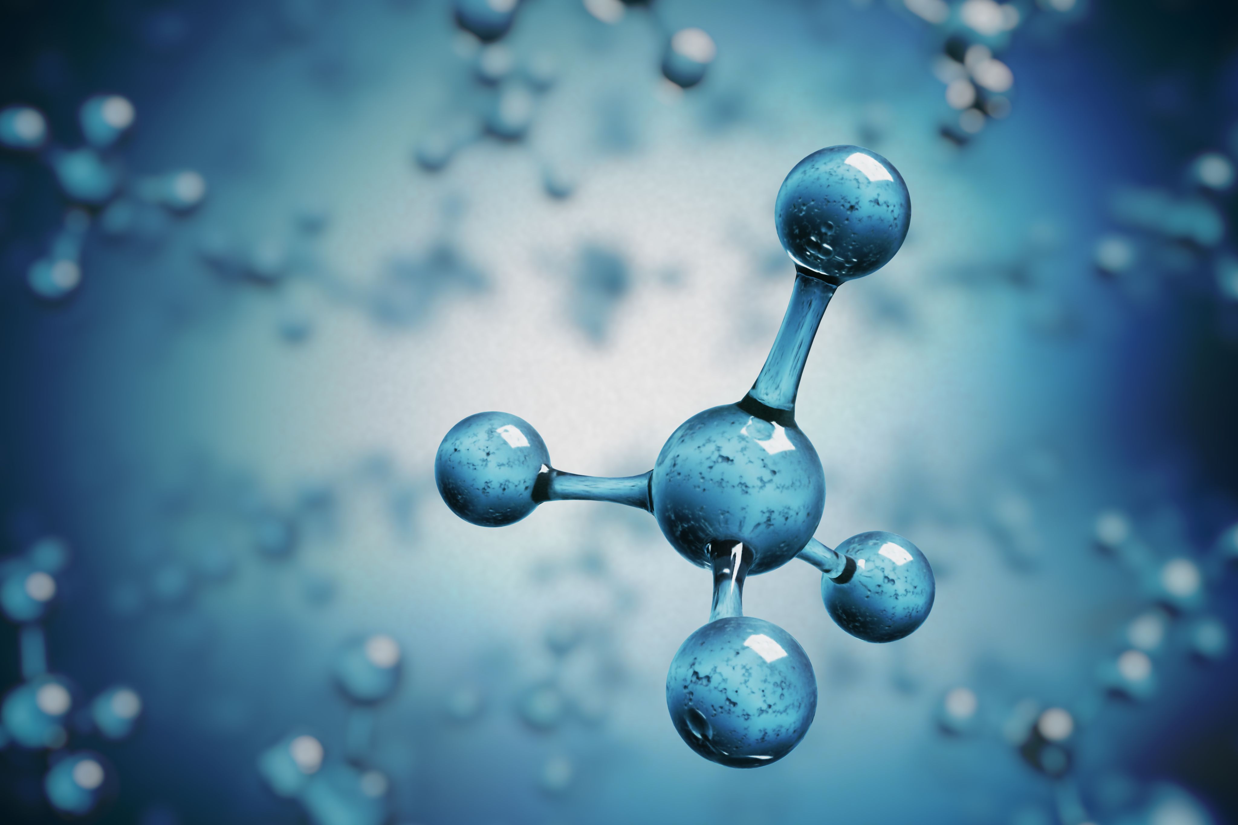 3D rendering of an ammonia molecule