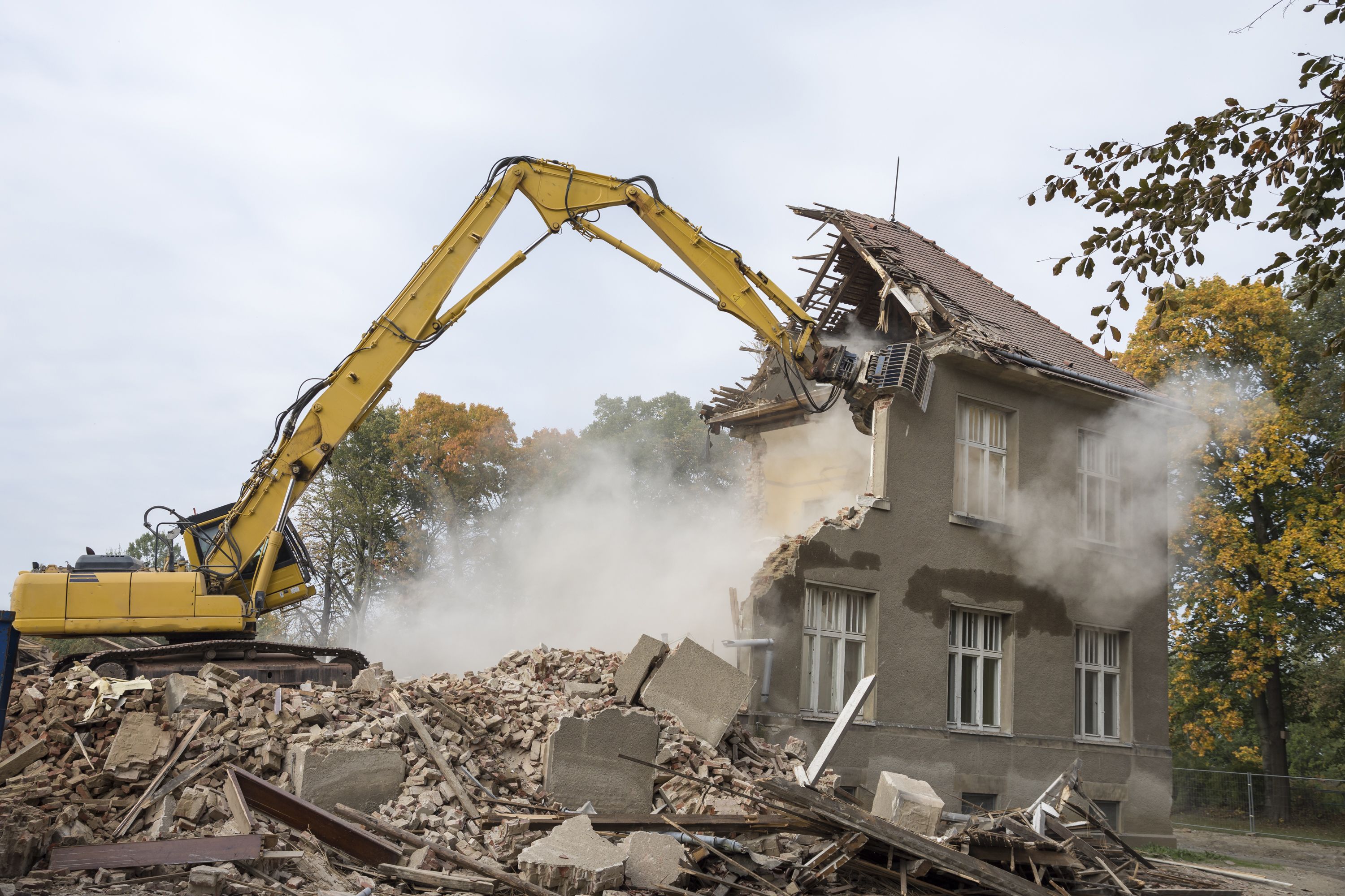 house being demolished