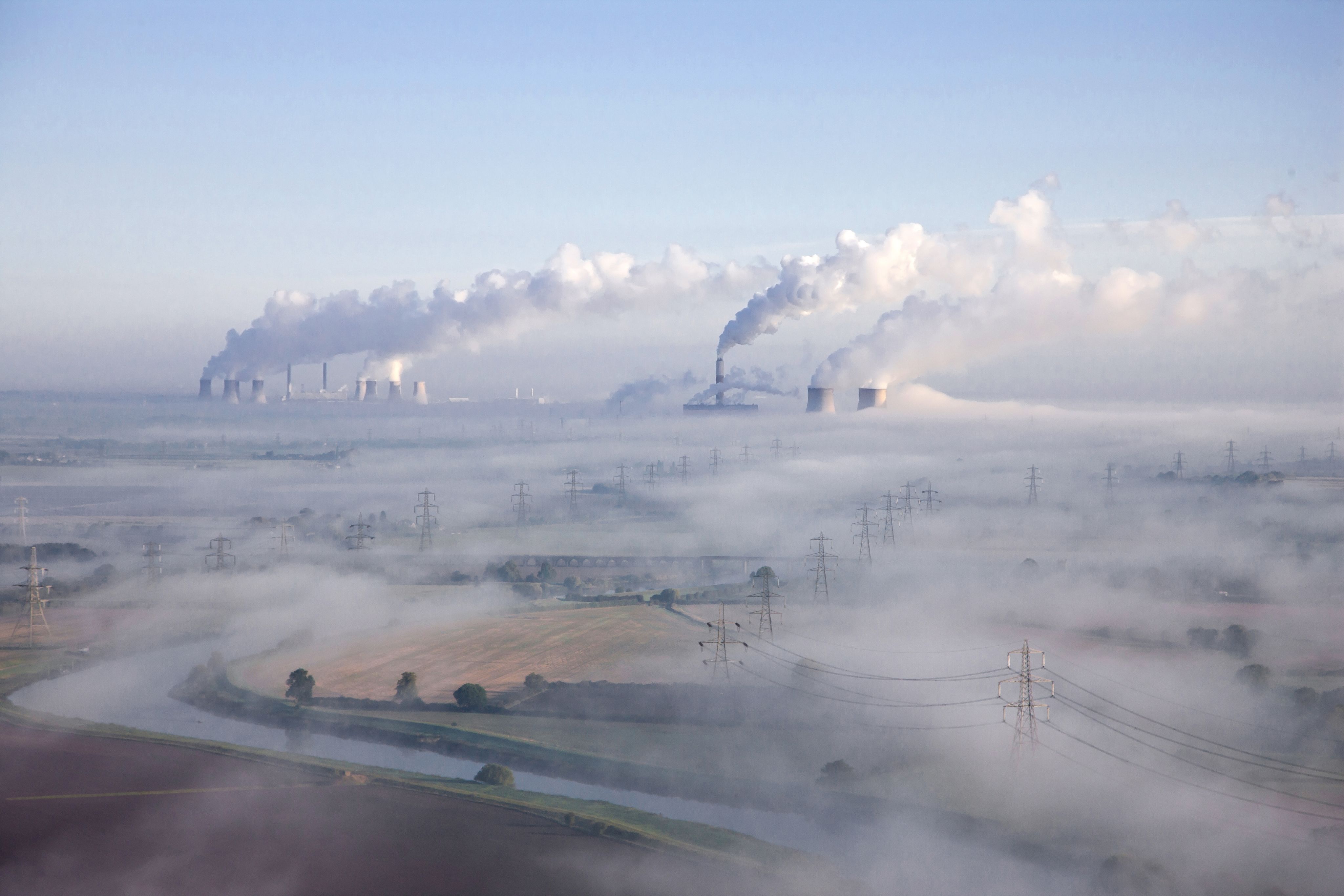 Landscape with lots of air pollution