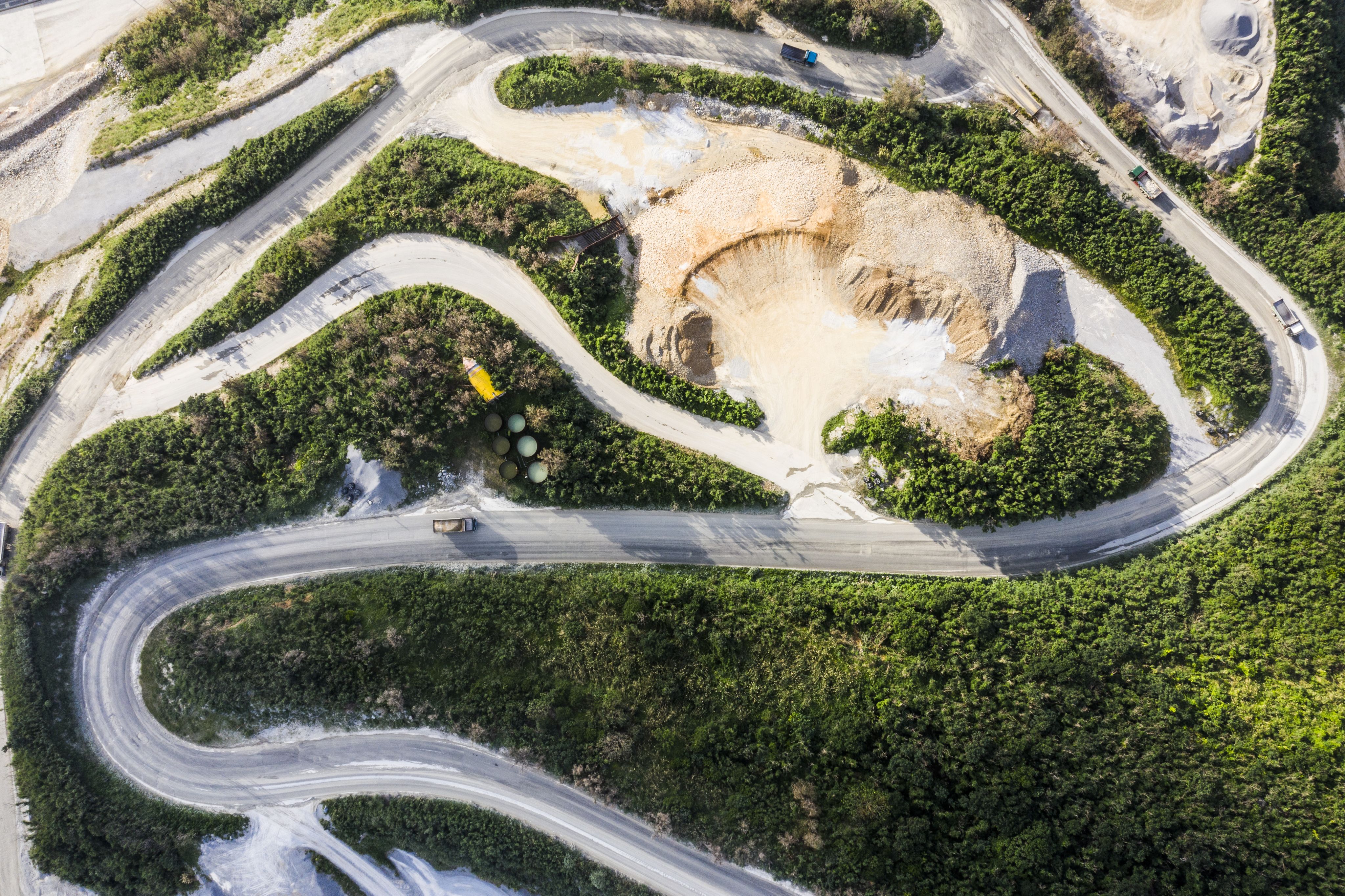 Aerial view of a lithium mine
