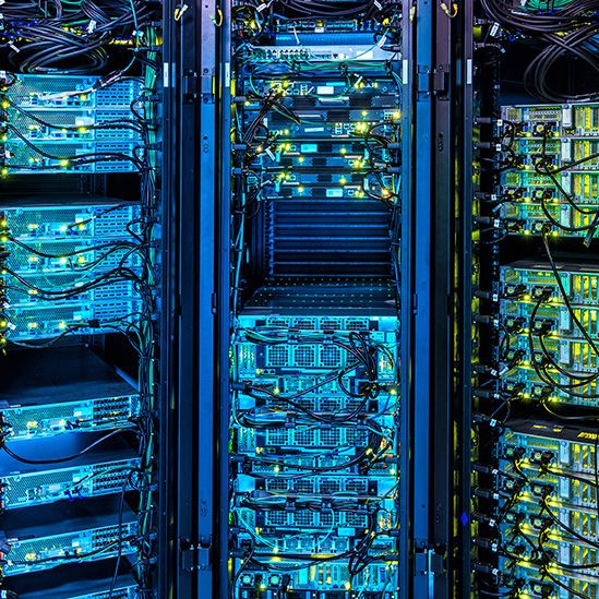 Extreme Closeup Of Supercomputer