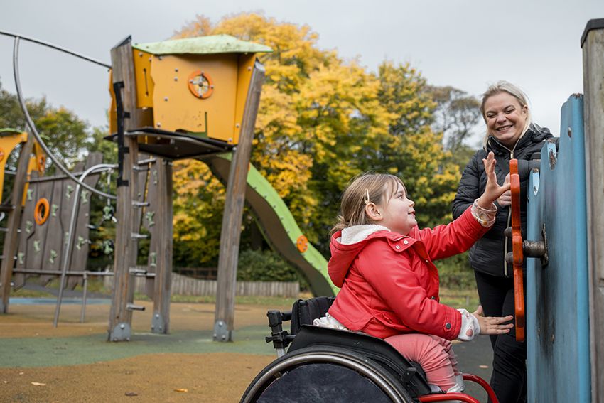 Mum and daughter on a park trip