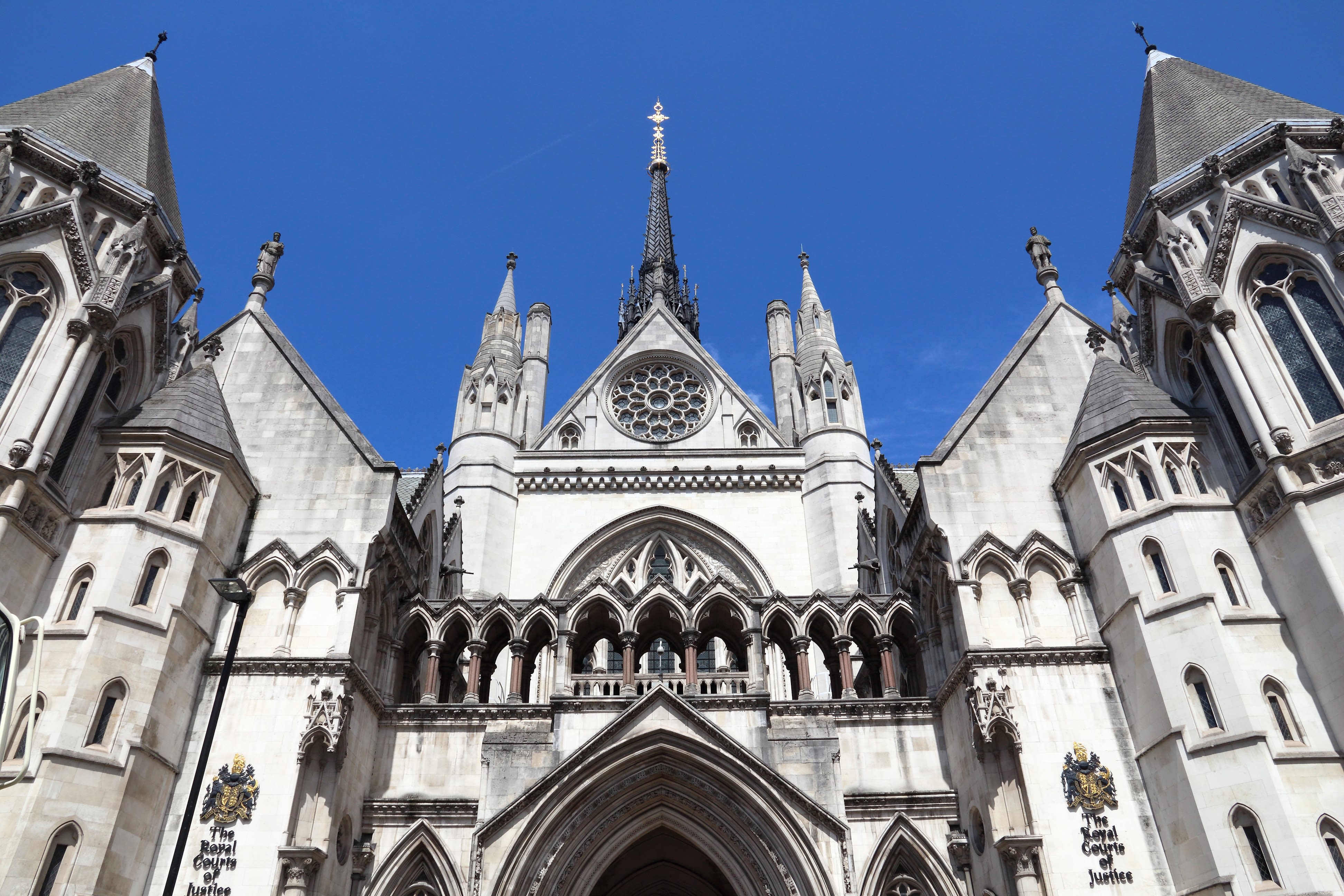 The facade of the Royal Courts of Justice in London