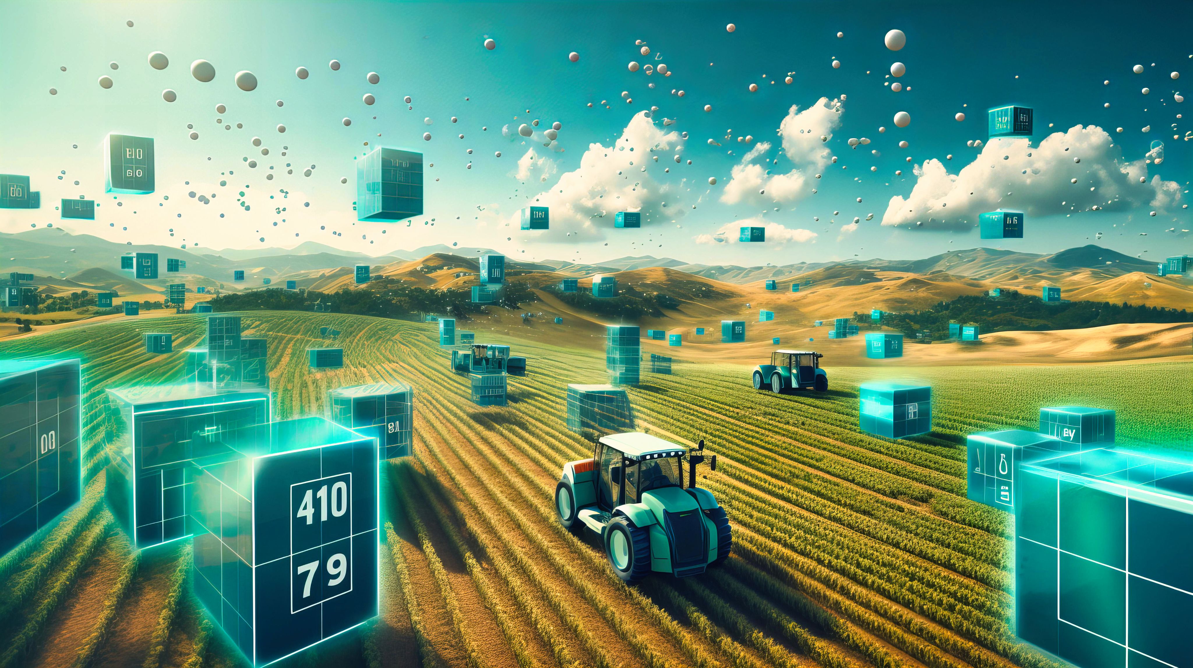 Artist's impression of a farm powered by internet of things technology